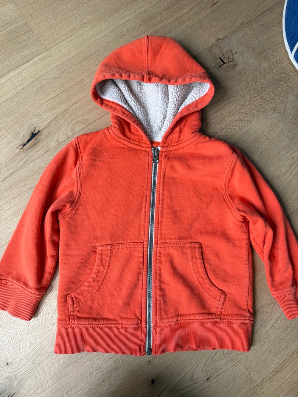 Hanna Andersson Sherpa Lined Orange Hoodie Size 3 Fall Halloween